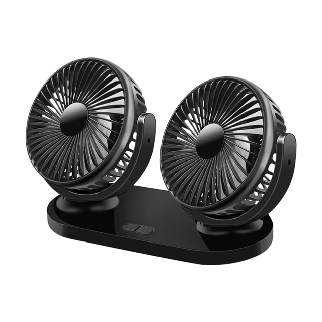ventilateur de voiture à double tête usb tout autour portable de camion de