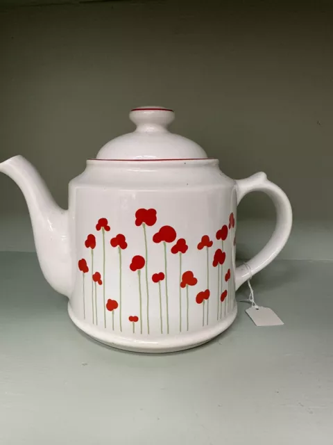 VINTAGE 1980's POPPY DESIGN STAFFORDSHIRE WADE ROYAL VICTORIA POTTERY TEA POT