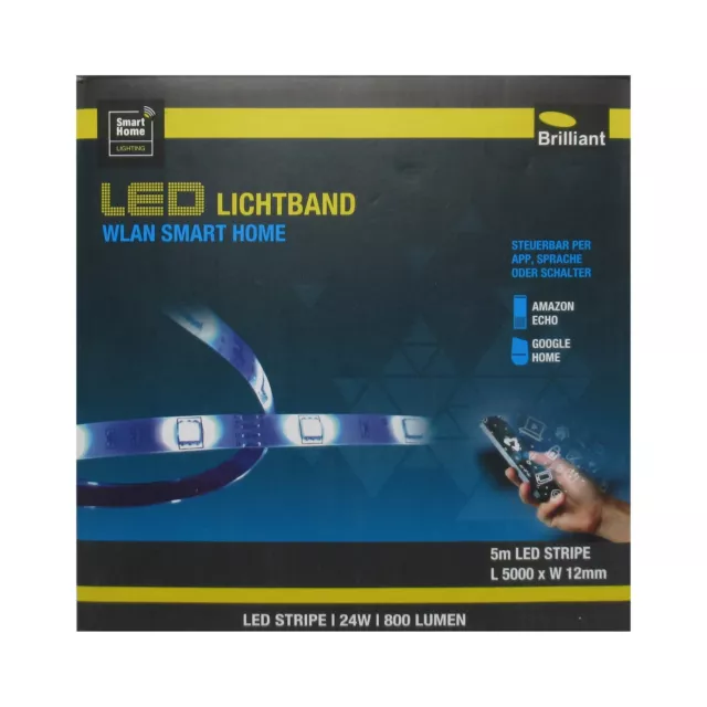 LED Lichtband BRILLIANT Lampe  LED Streifen 5m bunt Tuya-App Lichtstreifen WLAN