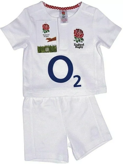 England Rfu Sei Nazioni Rugby T Shorts Bambino Manica Corta Passeggino Suit
