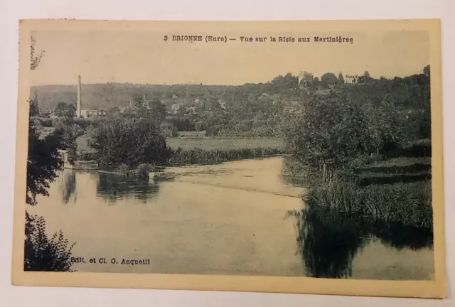 CPA, BRIONNE (27), Vue sur la Risle aux Martinières