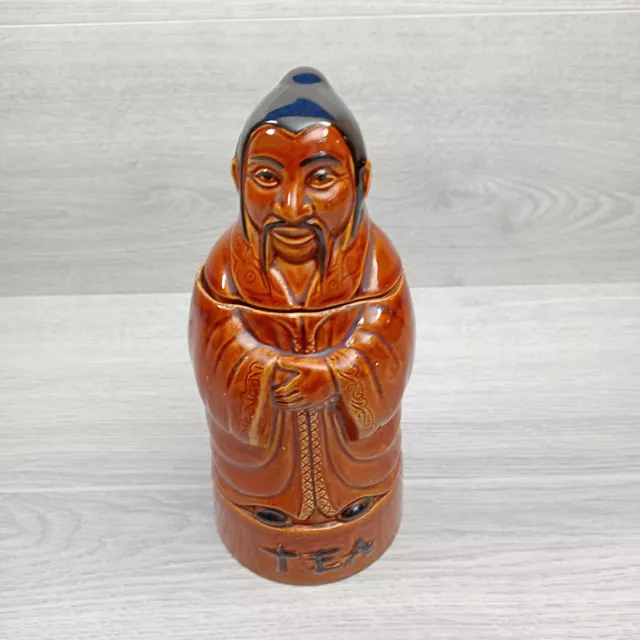 Vintage China Man glasierte Keramik Keramik Teedose Caddy Made in England