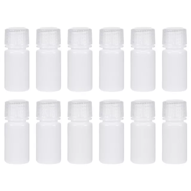 15ml Boca Pequeña Muestra Sellado Almacenamiento Botellas,Blanco 12pcs