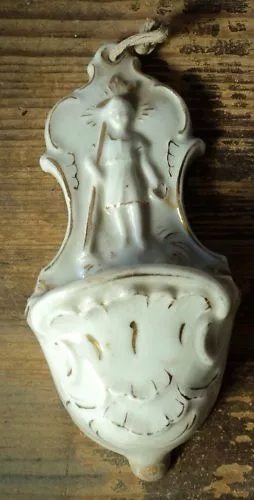 antikes Porzellan Weihwassergefäß Weihwasserkessel