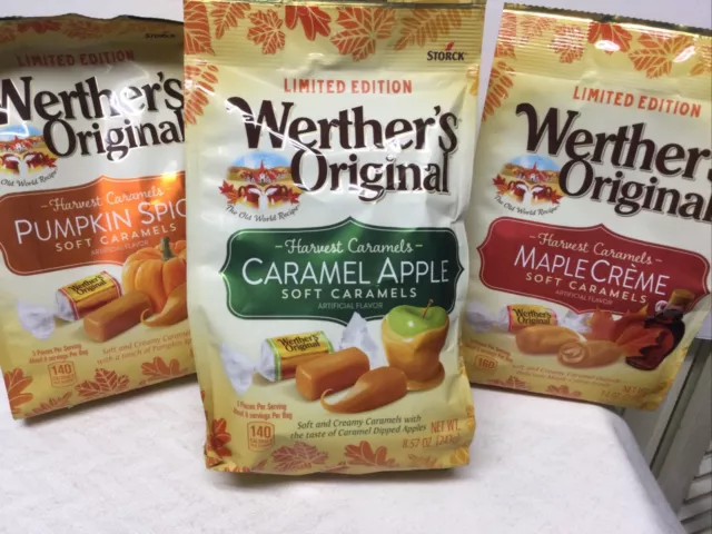 Werther's Original Limited Edition PUMPKIN SPICE CARMEL APPLE MAPLE Caramels