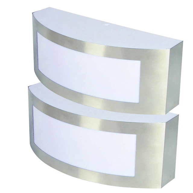 LAMPADA PARETE CASA Luce Per Esterni IP44 Acciaio Inox Cromo Bianco 2x - Foto 11