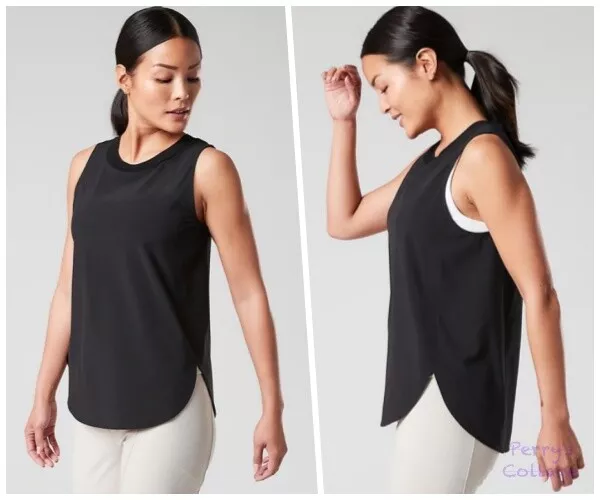 Athleta XXS Zephyr Tank Top, Black Quick-Dry Lightweight Active Shirt NWT