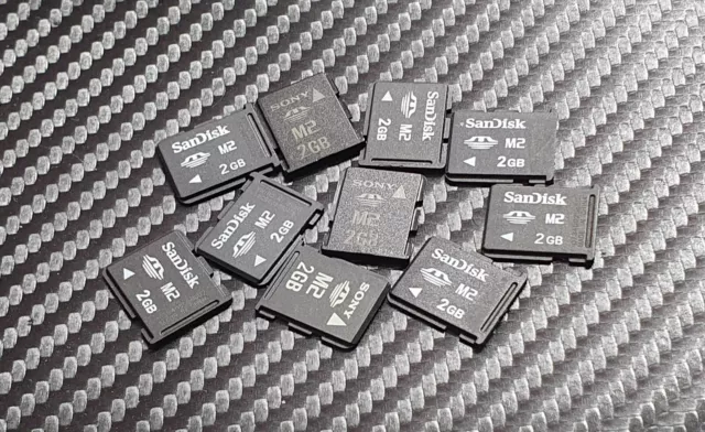 10 x 2 GB M2 scheda memory stick pacchetto Joblot SD Sandisk Sony