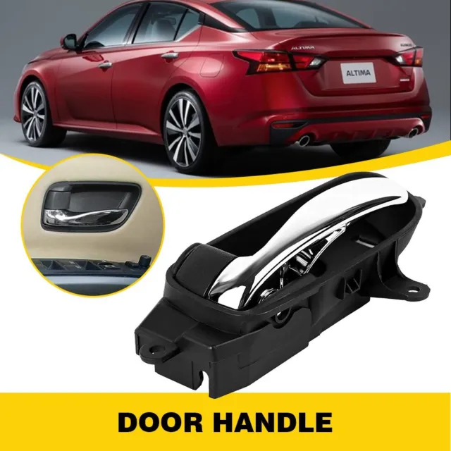 Inside Interior Door Handle Black & Chrome Driver Side LH For 13-18 Nissan