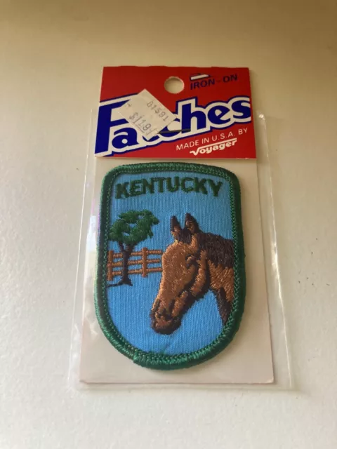 Vintage New Old Stock Voyager Embroidered Kentucky State Sew On Patch 2" X 2.75"