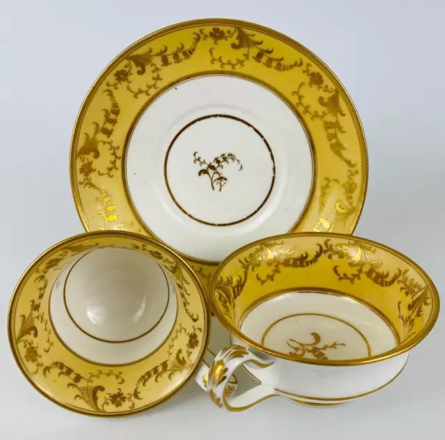 19thc Antique~Minton~Trio Gold Gilt c1830~Porcelain Tea Cup & Saucer #774 Yellow