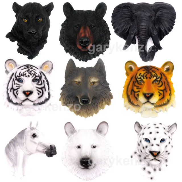 Animal Head Statues Wall Sculpture Hanging Ornament Resin 3D Home Decor Gift