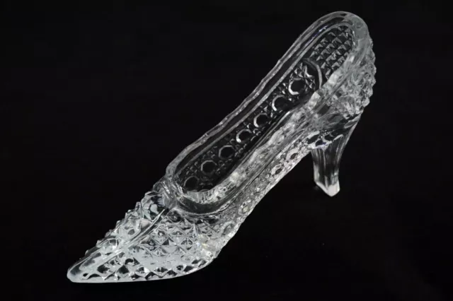 VTG Vintage Crystal Glass Slipper for Cinderella Shoe Figurine Made in USSR 2