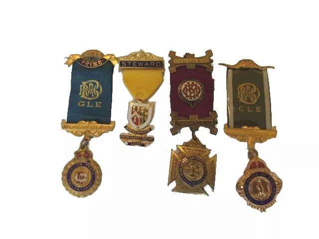 RAOB Masonic Jewels & Medals x4 (Royal Antediluvian Order of Buffaloes) Lot 3