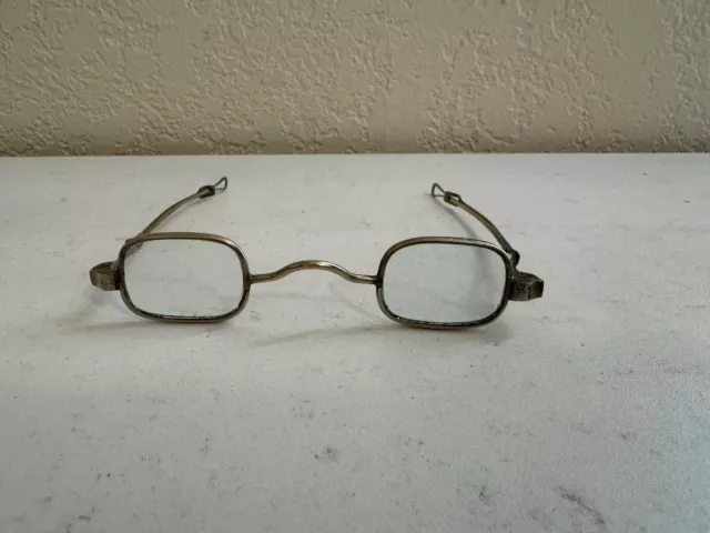 Antique American Silver Frame Spectacles / Eyeglasses Adjustable / Extending