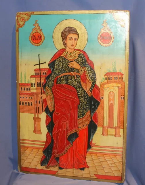 San Trifón Grande Ortodoxo Pintado a Mano Icono