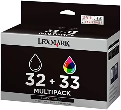 Lexmark 32 Noir et 33 couleur multipack 80D2951 cartouche d'encre Authentique (T