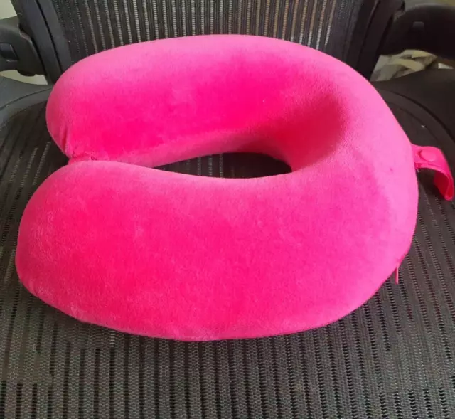 Memory Foam Neck Travel Pillow, Pink