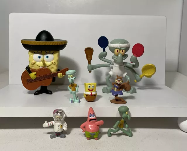 SpongeBob SquarePants Figures Lot Of 8 Squidward Sandy Patrick SpongeBob Weeble