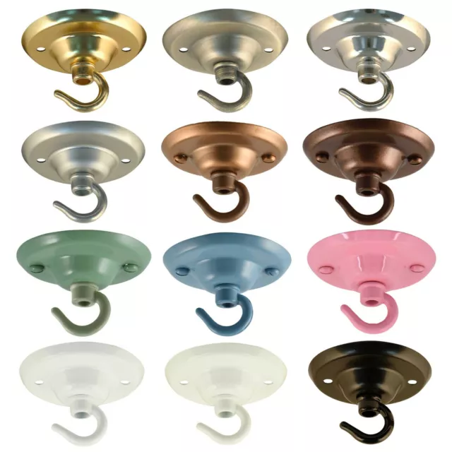CEILING HOOK LIGHT Hanging Fixing Plate 4 Finishes 15kg max load