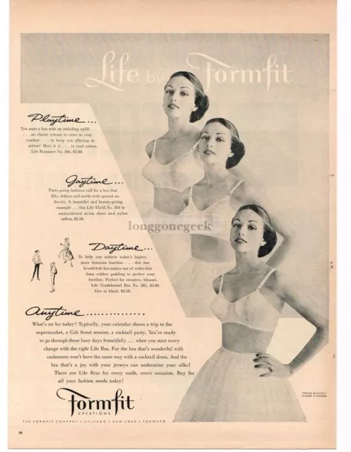 1950s vintage brassiere AD WARNER'S A'Lure Strapless Undercup Bras