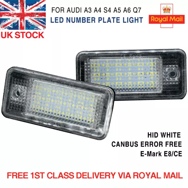 Pair 18 LED License Number Plate Light For Audi A3 8P S3 A4 B6 B7 A6 S6 A8 Q7