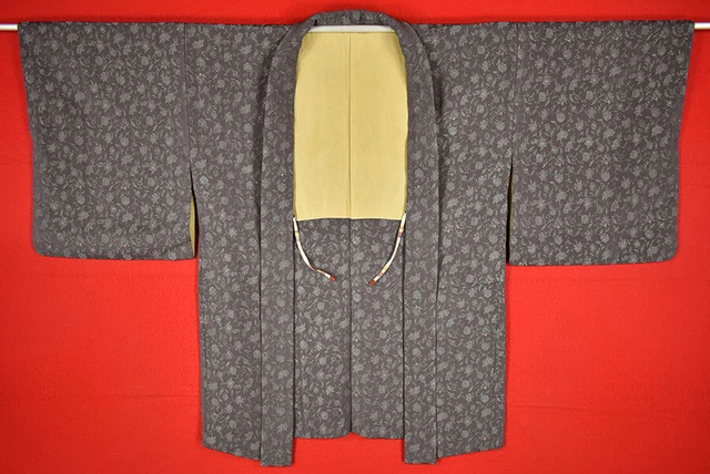 Vintage Japanese Kimono Silk Antique BORO HAORI Kusakizome Woven/A703/820