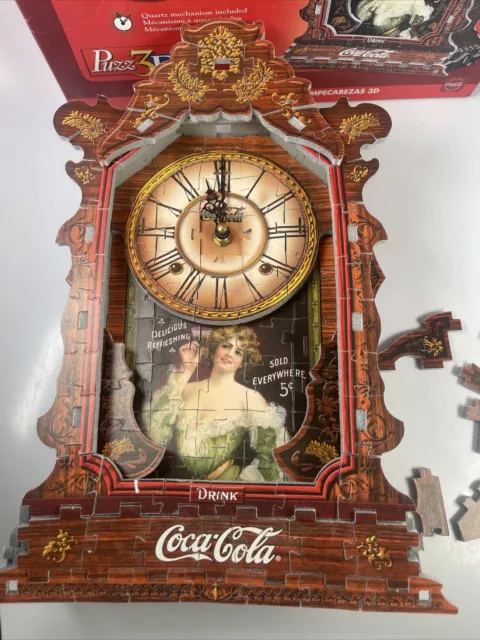 Coca-Cola Brand Marque Wrebbit Clock Puzz 3d 3-d Puzzle Working Clock Complete 2