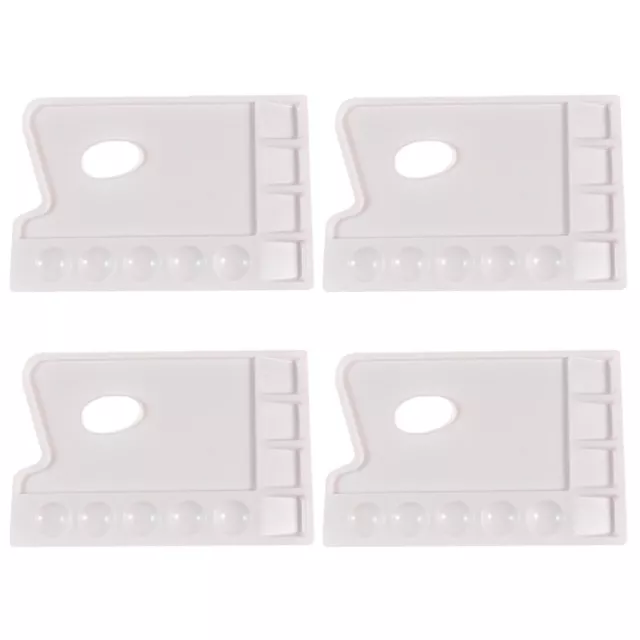 4 Pcs Weiß Plastik Palette Serviertablett Keramik Farbbefestigungsplatte