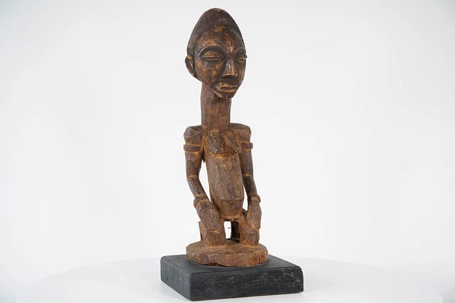 Female Luba Statue 16.5" on Base - DR Congo - African Art