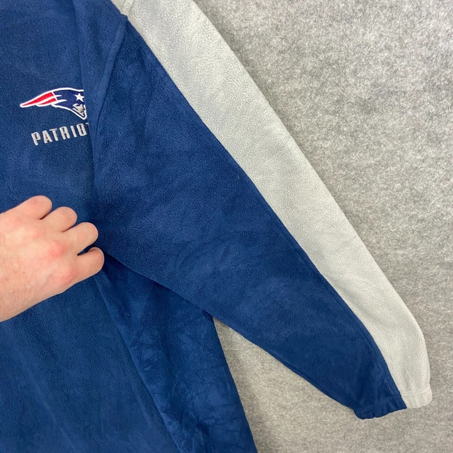 Felpa maglione New England Patriots da uomo extra large blu NFL 1/4 cerniera 5