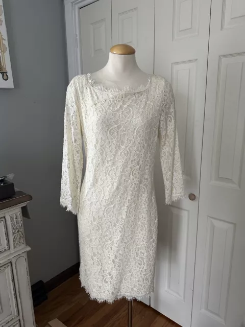 NWT Diane  Von Furstenberg Zarita Lace Dress Size 12.  Ivory