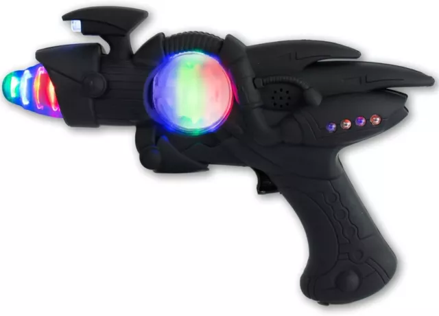 🔥 Leuchtendes LED Space Gun 🔥 Blinkendes Spielzeug schwarz 🔥