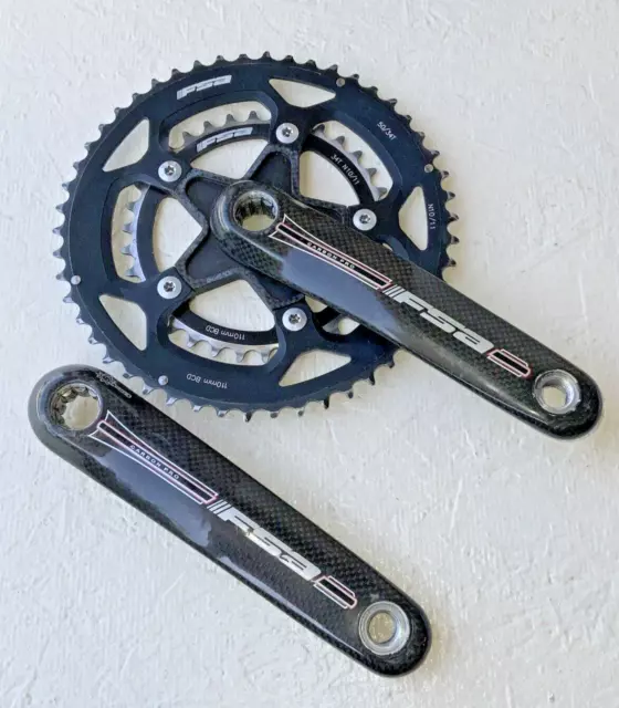 Fsa Carbon Pro Crankset Isis Drive 170 Mm Fsa Rings 50-34 Tooth 10 / 11 Speed