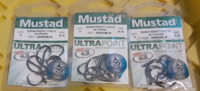 Mustad 39933NP-BN Demon Perfect Circle Inline Hook 2X Strong - Size 9/0 