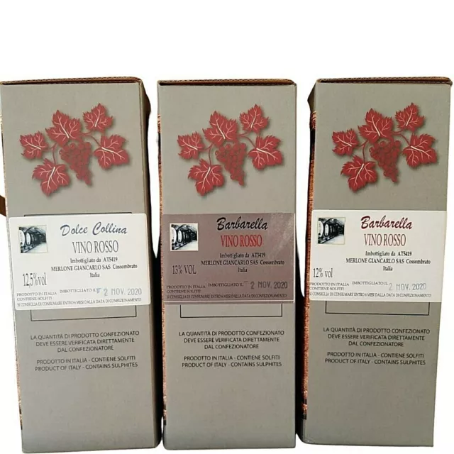 3 bag in box da 5 litri vino rosso fermo profumato Barbera Dolcetto 12/13 gradi 2