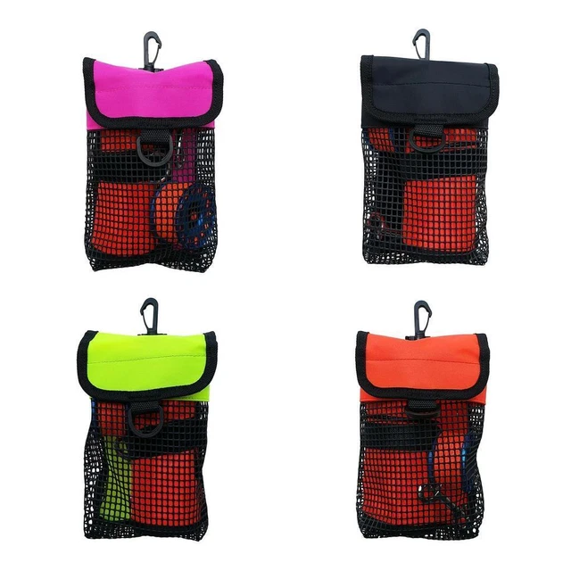 Moulinet de plongée sous-marine portable et sac de filet et clip de bouée de