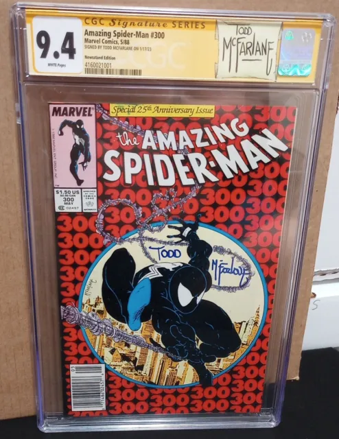 Amazing Spider-Man #300 CGC 9.4 Newsstand Signed by Todd McFarlane 1st App Venom