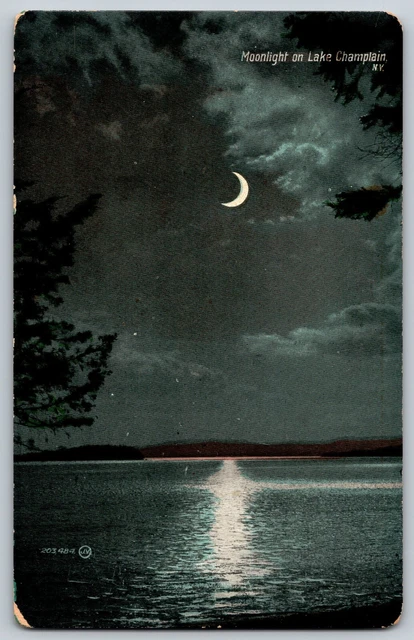 New York NY - The Moonlight On Lake Champlain - Vintage Postcard - Unposted