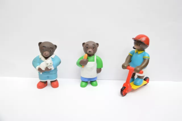 Jouet lot 3 figurines petit ours brun trotinette  pvc daniele bour BAYARD