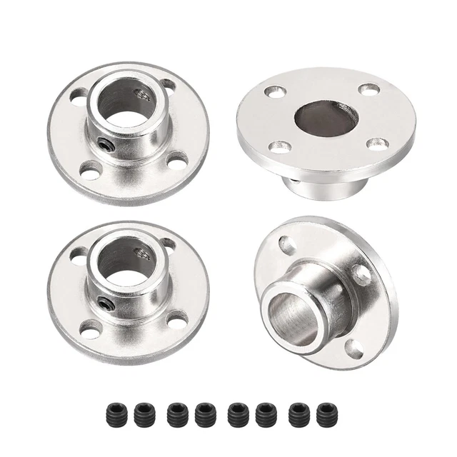 Sourcing Map 8mm Inner Dia H13*D16 Rigid Flange Coupling Motor Guide Shaft Coupler Motor Connector Silver Tone 2 PCS For DIY Parts