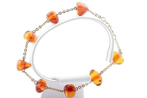Bernstein Armband 750 er 18k Gelb Gold Länge 20 cm! -