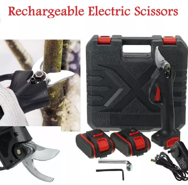 Rechargeable Electric Cordless Scissor Pruning Shear Secateur Tree Branch Cutter