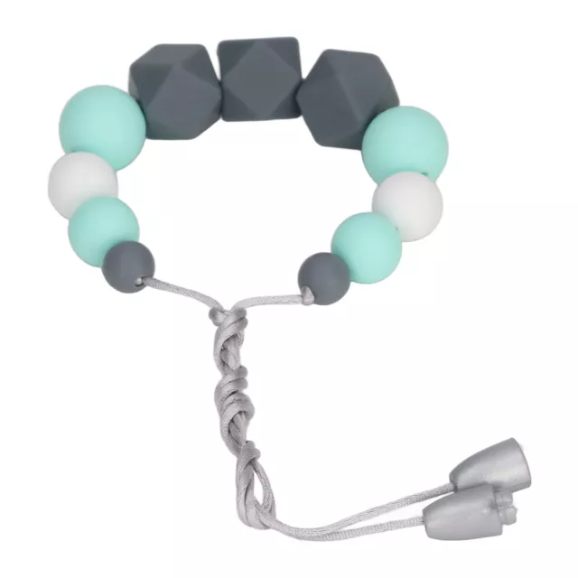 (Mint Green)Beaded Teething Necklace Safe Exquisite Portable Flexible Teething