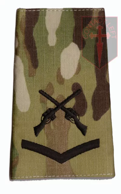 Pair Black - MULTICAM MTP SAA L/CPL Rank Slides Lance Corporal (Skill At Arms