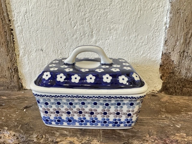 BUTTER DISH BOX Handmade Polish pottery Boleslawiec
