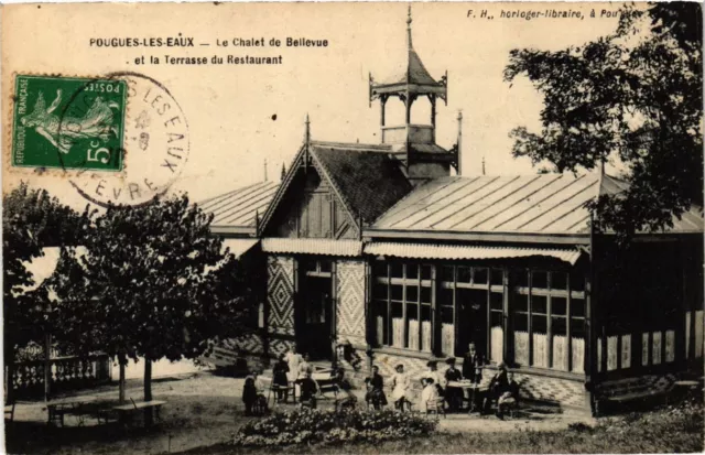 CPA POUGUES-les-EAU-Chalet de Bellevue et la Terrasse du Restaurant (456841)
