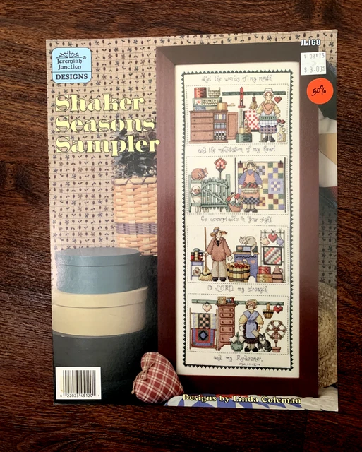 1995 JEREMIAH JUNCTION Designs "Shaker Seasons Sampler" JL168 Cross Stitch Chart