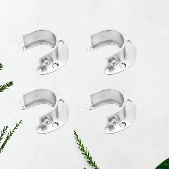 4 Pcs Regal Und Stangenhalterung Kleiderstange Aus Edelstahl