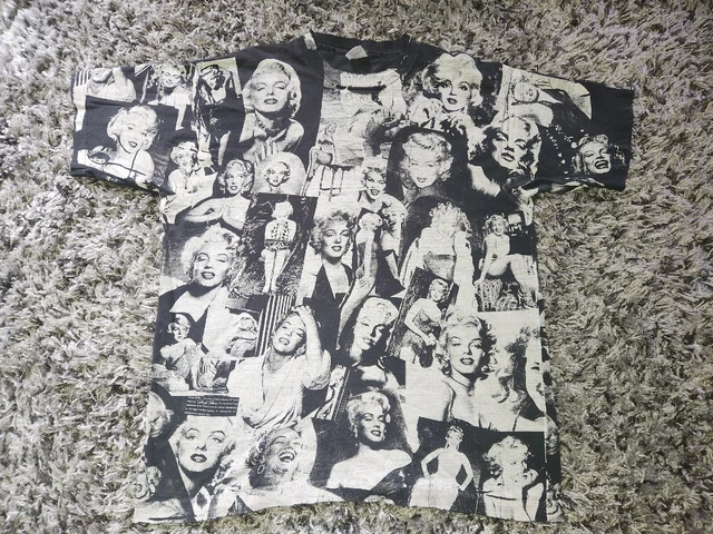 Single stitch Marilyn Monroe all over print XL Thrashed Neck View Photos